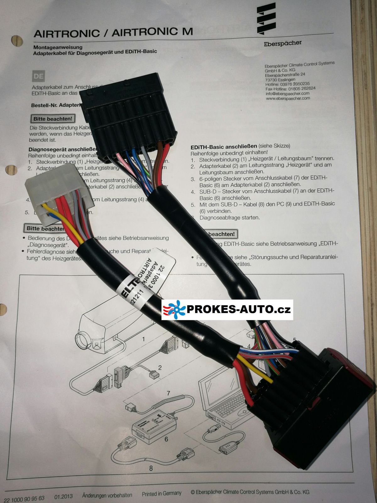 Adaptacní kabel Airtronic D2 / D4 k diagnostice 221000318600 Eberspächer