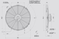 Ventilátor SPAL univerzální sací průměr 385 mm, 12V / VA18-AP70/LL-86A