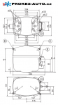 Kompresor SECOP / DANFOSS SC15GX, LBP/HBP - R134a, 220-240 V, 50 - 60 Hz