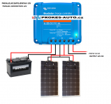 Sada flexibilních solárních panelů 2 x 110W/12 nebo 24V vč. regulátoru s připojením bluetooth Skyled