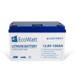 LiFePO4 baterie Ultimatron EcoWatt 12,8V 100Ah 1280Wh s integrovanou BMS a displejem ECO-12V-100AH