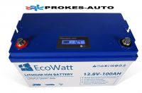 Baterie EcoWatt LiFePO4 12,8V 100Ah 1280Wh s integrovanou BMS a displejem ECO-12V-100AH