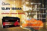 LiFePO4 baterie OLALITIO Bluetooth Smart BMS 12,8V 150Ah 1920Wh
