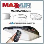 MaxxAir MaxxFan Deluxe 12V střešní ventilace kouřová tmavá Maxfan AIRXCEL